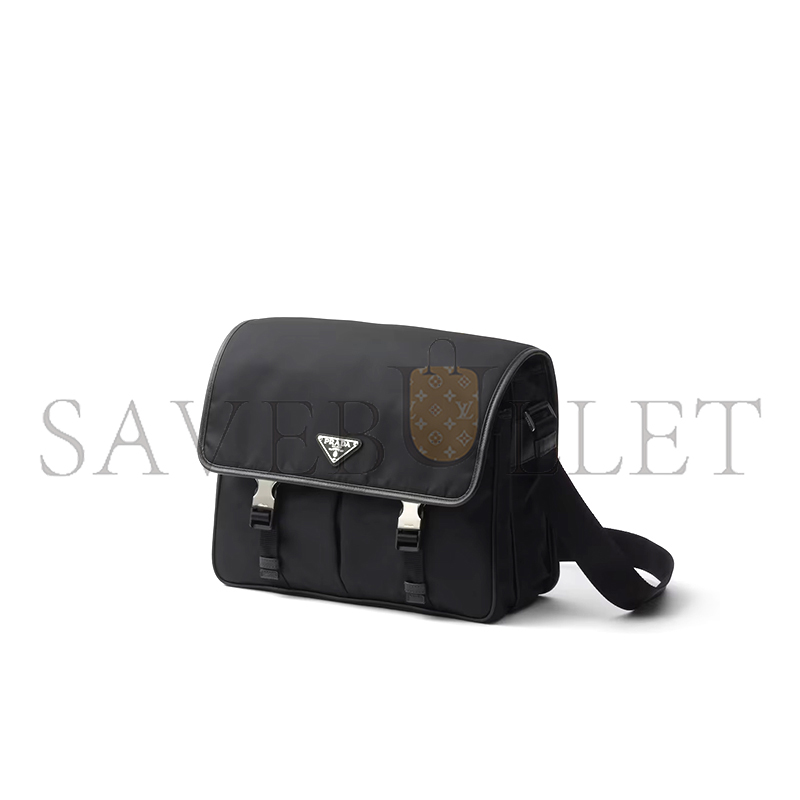 PRADA RE-NYLON AND SAFFIANO LEATHER SHOULDER BAG 2VD768 (32*24*12cm) PRADA RE-NYLON AND SAFFIANO LEATHER SHOULDER BAG 2VD768 (32*24*12cm)